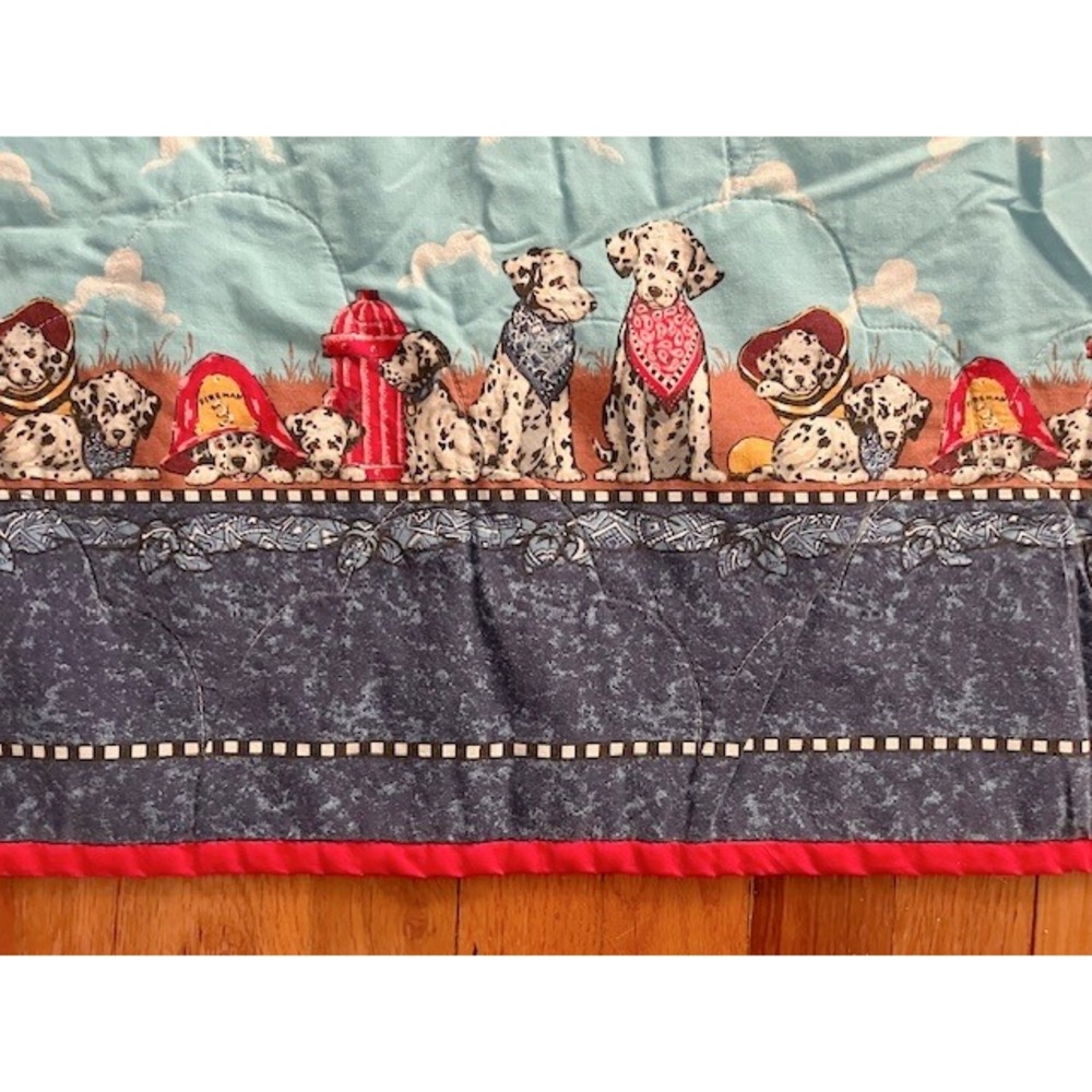 Vintage Dalmation Fire hydrant blue baby blanket